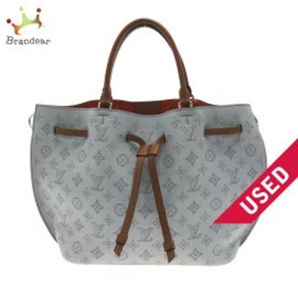LOUIS VUITTON Girolata Tote Bag Blue Horizon Mahina Leather Cowhide